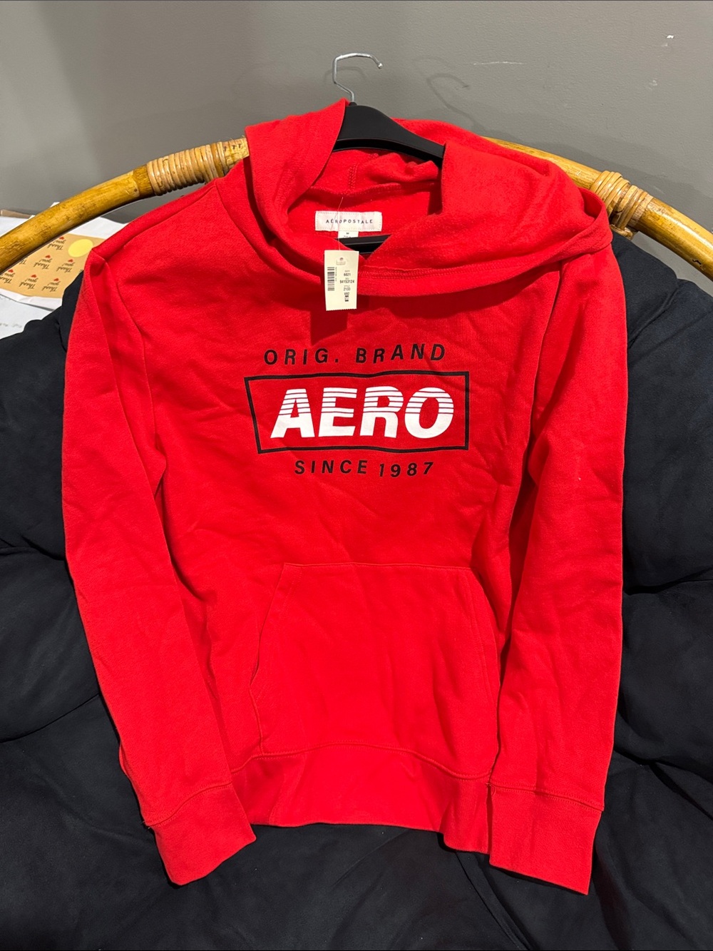 Aeropostale Red Logo Pullover Hoodie for Men